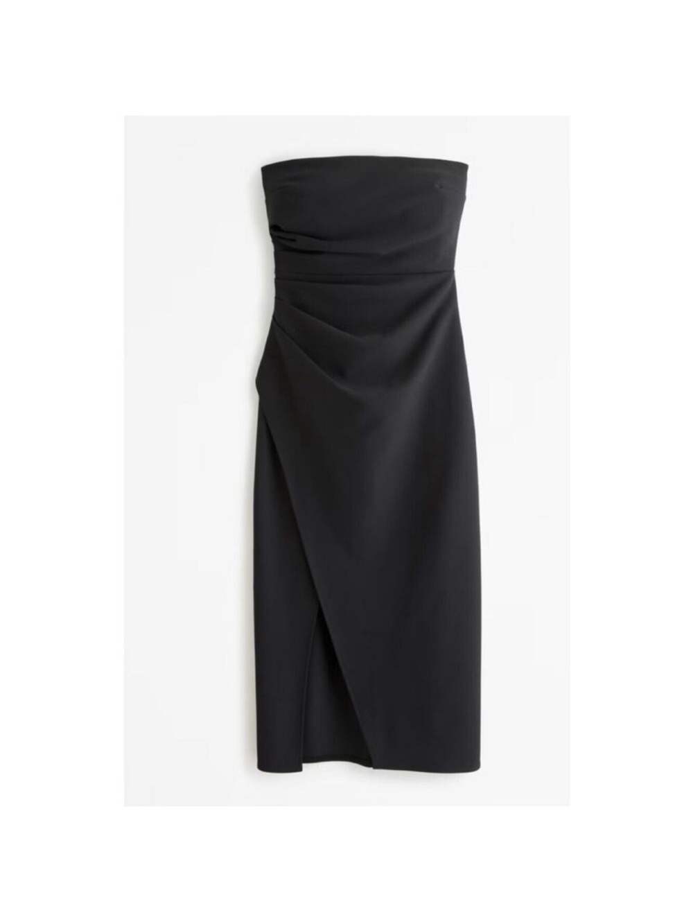 Abercrombie & Fitch Strapless Crepe Midi Dress